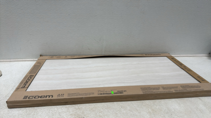 Big Coem Ceramic Flow White Tiles 23.5 x 47in (2) New Boxes Containing 2 Tiles Each