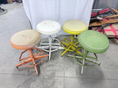 (4) Vintage Metal Stools