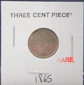 (1) 1865 Three Cent Piece