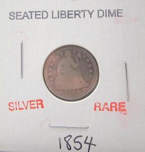 1854 Seated Liberty Dime, silver