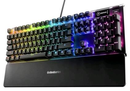 (1) SteelSeries USB Apex 5 Hybrid Mechanical Gaming Keyboard &ndash; Per-Key RGB Illumination &ndash; Aircraft Grade Aluminum Alloy Frame &ndash; OLED Smart Display