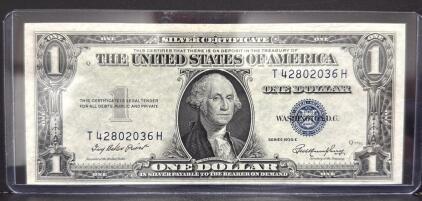 1935E U.S. Silver Certificate One Dollar Bill, Serial T42802036H (Crisp)