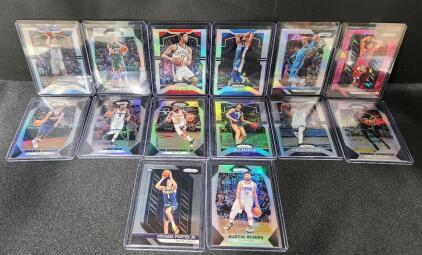 (14) Assorted 2017-2020 NBA Basketball Silver Prizm Sports Trading Cards