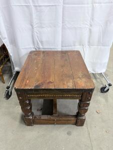 (1) Small Wooden Side Table - 18.5&rdquo;Hx20.5&rdquo;Dx23.5&rdquo;W