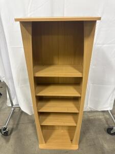 (1) Light Toned Wooden Bookshelf- 43&rdquo;Hx15&rdquo;Wx9.5&rdquo;D