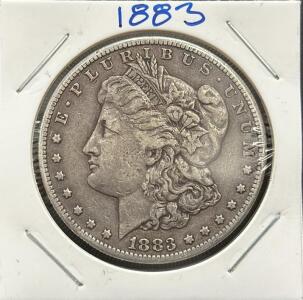 1883 Morgan Silver Dollar, Philadelphia Mint, 90% Silver Coin