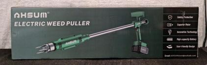 (1) AHSUM Electric Weed Puller W/ Charger & (2) Batteries