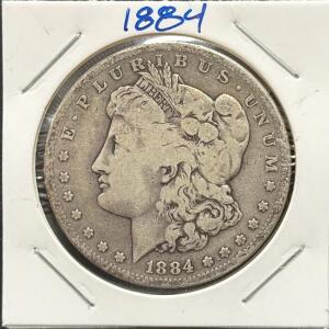 1884 Morgan Silver Dollar, Philadelphia Mint, 90% Silver