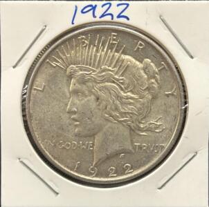 1922 United States Peace Dollar Coin, Lady Liberty, Eagle Reverse