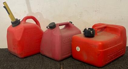 (3) Gas Cans &mdash; 3 Gal, 2.5 Gal & 2 Gal