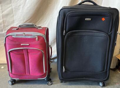 Red Olympia Suitcase And Black Ricardo Suitcase