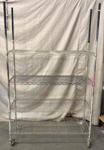Metal Rolling Shelf H 6&rsquo; 7&rdquo; W 3&rsquo; 11.5&rdquo; L 1&rsquo; 6&rdquo;