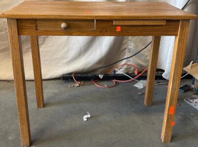 Wooden Table With Drawer H 2&rsquo; 3&rdquo; W 2&rsquo; 8&rdquo; L 1&rsquo; 5&rdquo;