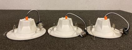 (3) LED Recessed Light Retrofit Downlight Trim With An E26 Base Adapter
