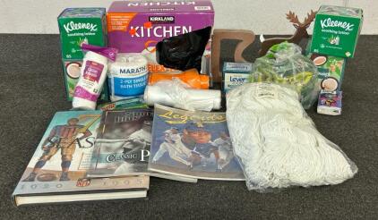 (4) Kleenex Boxes, Trash Bags, And More