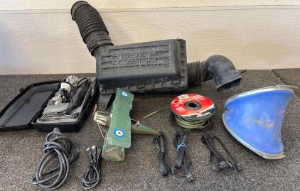 Dodge Air Filter Box, Vintage Metal WWI Green Biplane, Hamilton Beach 6-Speed Hand Mixer, Assorted Chords And More
