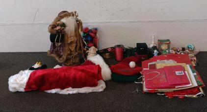 Christmas Decorations, Christmas Gift Bags, Ceramic Ornaments, Vintage Ceramic Santa, Tree Skirt And More