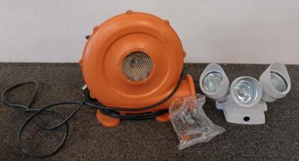 Zoom W2L 1/2 HP Inflatable Bounce House Blower, 3 Light Motion Sensor With 360&ordm; Coverage And More