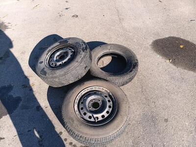 (3) Tires, (2) Have Rims