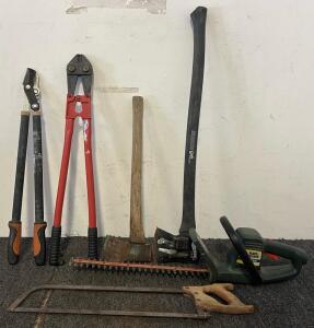 Black & Decker Electric Hedge Trimmer, Bolt Cutter, Loppers, & Axes