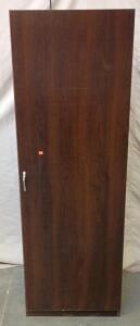 Store-It-All Wood Composite Utility Storage Cabinet in a Dark Walnut Finish. 70"x24"x17