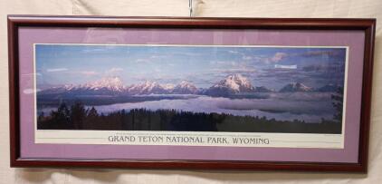 Framed Print of Grand Teton National Park in Wyoming. 45"x19"