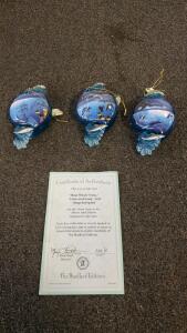 (3) Above and Below" Dolphin Ornaments from The Bradford Exchange,