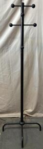 Black Freestanding Coat Rack w/ Adjustable Rods / 70.5&rdquo; H