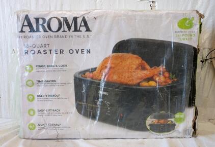 Aroma 18-Quart Roaster Oven.<br/>This Roaster Oven is Designed to Roast, Bake, and Cook Large Cuts of Meat and Other Dishes. <br/>It Can Fit a Turkey up to 24 Pounds. New In Box