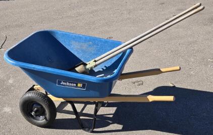 Jackson Extra Capacity Dual Wheel Barrow & Wood Handle Post Hole Digger