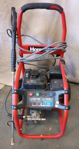 Homelite 2700-PSI gas Pressure Washer. It is Powered by a 179cc OHV Gasoline Engine. It Has a 2.3 GPM (gallons per minute) Flow Rate. The Pressure Washer Includes a 25-foot, Non-Marring, Kink-Resistant Hose. <br/>