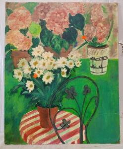 Rosier en Pot (Rosebush in a Pot) And Was Painted in 1954 By Lucie Valore-Utrillo