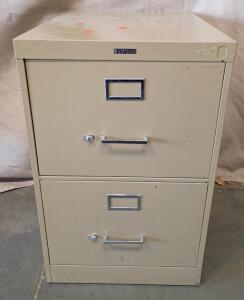Two-Drawer Vertical Metal Filing Cabinet 28"x25"x15"