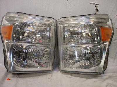 A Pair of Headlights For a Ford Super Duty truck. Compatible With Ford F-250, F-350, and F-450 Super Duty Models From 2011 to 2016.