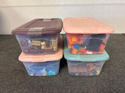 (4) Totes Of Various Legos