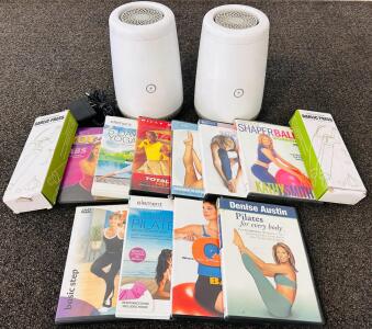 Workout DVDs, (2) Garlic Presses, and (2) Century Link Ethernet Systems
