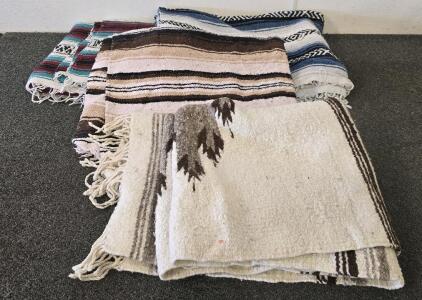 (3) Saddle Blankets, Thick Poncho