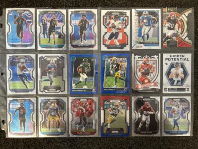 (18) Collectible Football Cards: Fulton, Okwara, Moore, Lawrence, Swift, Pittman and More