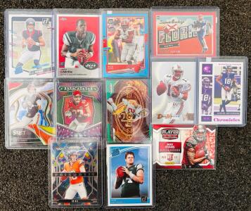 (12) Collectible Football Cards With Star Rookies; Bo Nix, Sam Darnold, Gino Smith, Travis Kelce, Dan Marino and More