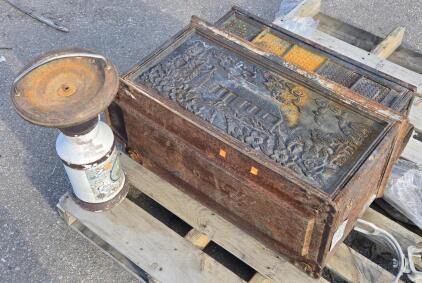 Vintage Metal Wood Burning Stove - 20&frac12;"H x 31"L x 13&frac12;"D & Small Home Decor Item