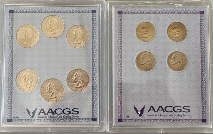 AACGS Graded 2009-D Quarter/Dollars And 2004/2005-D Jefferson Nickels