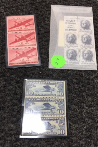 (3) Charles Lindbergh 10-Cent Airmail Stamps and More