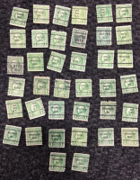 (38) Green Benjamin Franklin 1-Cent Stamps