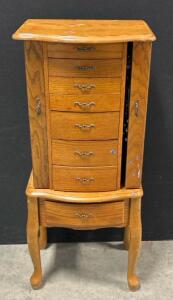 (1) Vintage Wooden Jewelry Cabinet