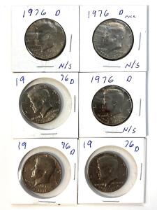(6) Bicentennial Half Dollars 1766-1976D