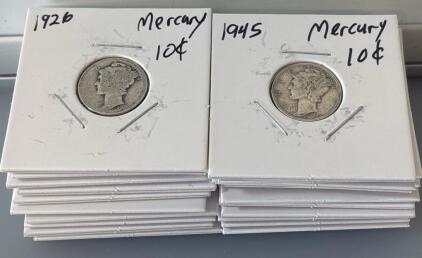 (20) Mercury Dimes / Winged Head Dimes (1926-1945)