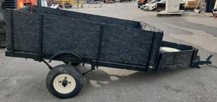 Black Single Axle Utility Trailer with Spare Tire, Ball Hitch