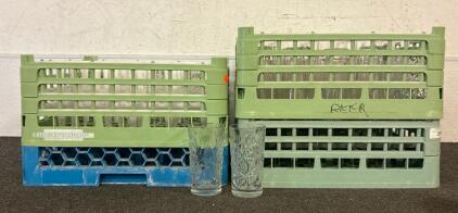 (4) Glass Racks With Various Glasses Inside