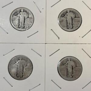 (4) Standing Liberty Quarter Dollar - 90% Silver