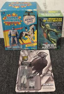 Vintage Batman Action Figure, Vintage The Creature from the Black Lagoon Builder Kit, & The Rocketeer 2014 Exclusive Action Figure